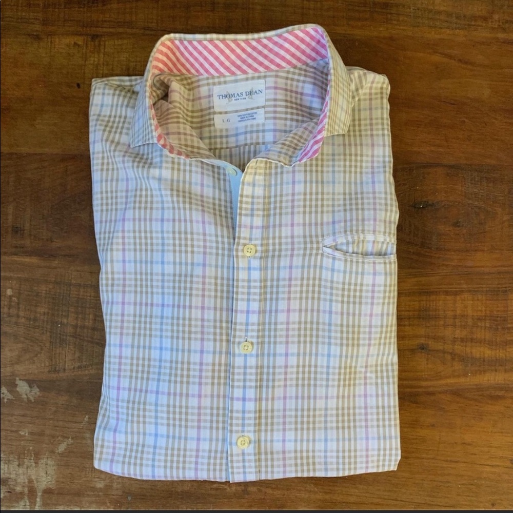 Thomas Dean Men’s Patterned Sports Shirt